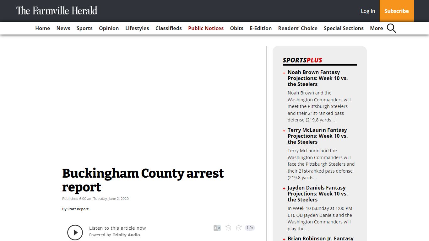 Buckingham County arrest report - Farmville