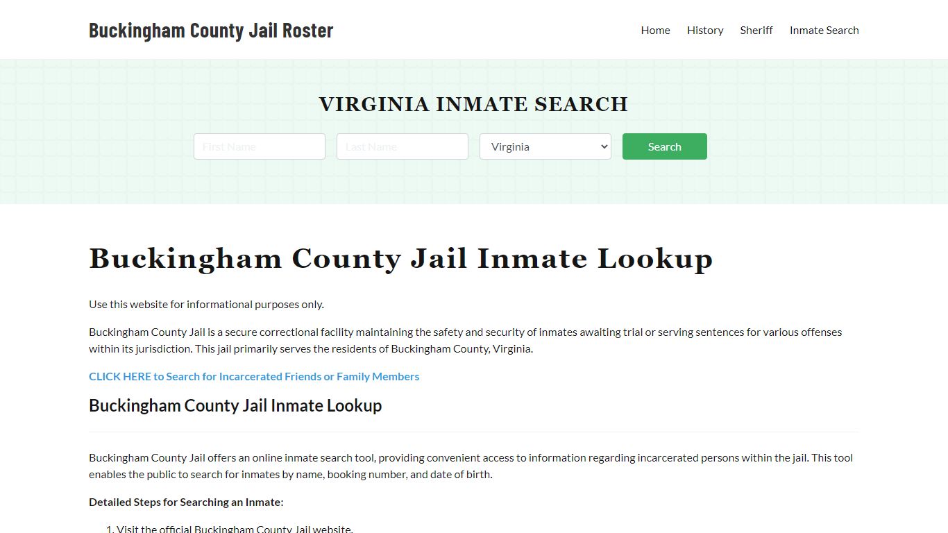 Buckingham County Jail Roster Lookup, VA, Inmate Search