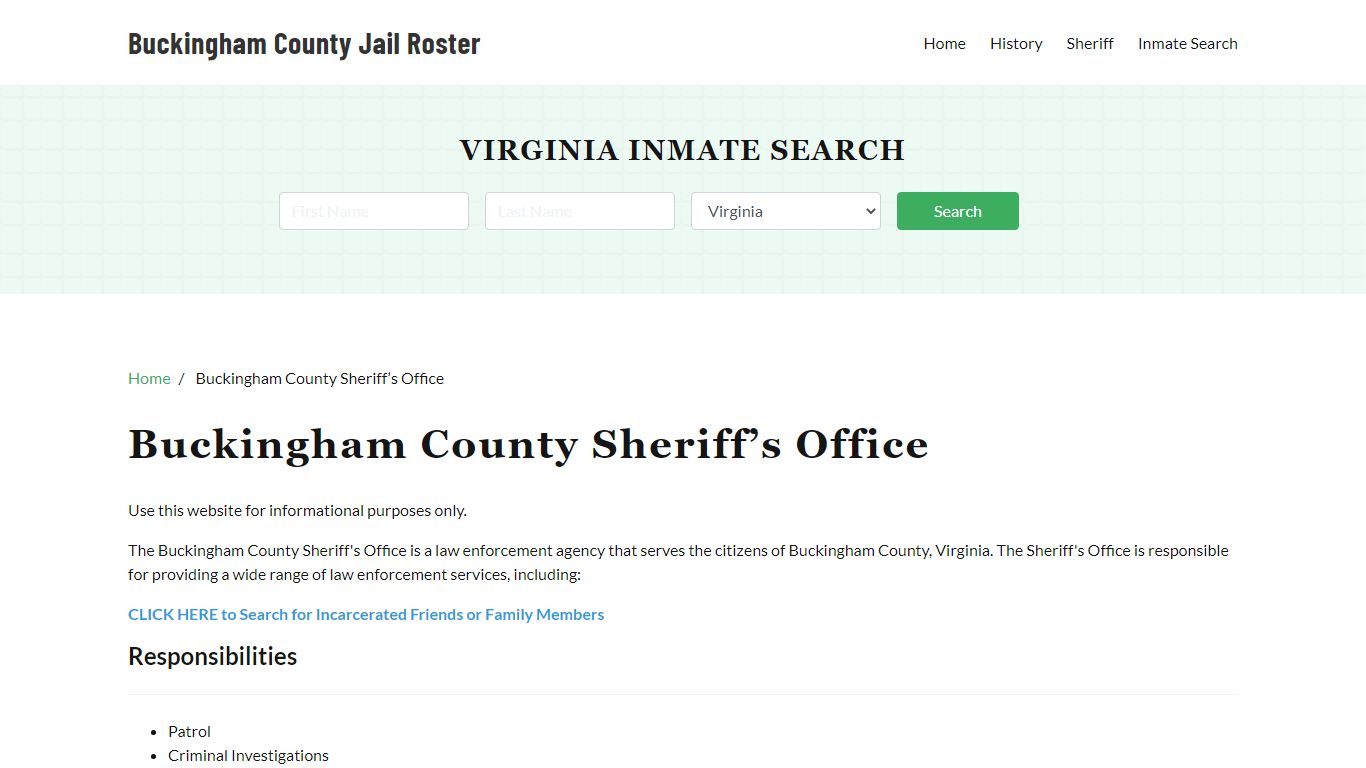 Buckingham County Sheriff Office, VA, Arrest Warrants Search